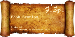 Fenk Szorina névjegykártya